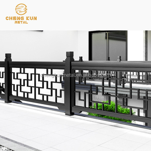 Fabricant spécialisé dans les dimensions sur mesure, lieux publics, large gamme <span class=keywords><strong>de</strong></span> tailles, garde-corps en aluminium noir élégant - Product Image 2