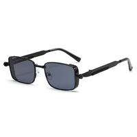 Lunettes de soleil UV400 Cyberpunk 2026 pour hommes, monture métallique carrée grande taille, style Steampunk, légères et confortables, blanches