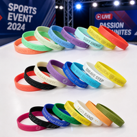Bracelet en silicone personnalisé, bracelet en caoutchouc imprimé en creux, cadeau promotionnel pour événements sportifs, bracelet coloré avec logo, vente en gros