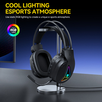 Headset Gaming T-WOLF H160 Over Ear 7.1 USB Berkabel E-sports dengan Lampu