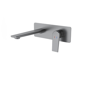 Grifo de Lavabo Empotrado en Pared, Totalmente de Cobre, Doble Estructura, Activación por Elevación, Diseño Minimalista, para Hoteles, Agua Fría y Caliente - Product Image 5