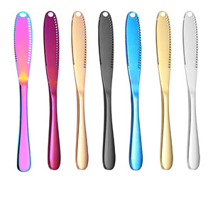 Couteau à beurre en acier inoxydable avec trous, 6-7,9 pouces, couleur irisée, couteau de cuisine pour étaler le beurre, le fromage, la confiture, le ghee - Product Image 3