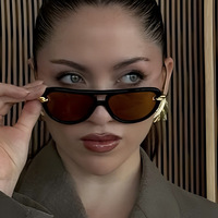 Nouvelles Lunettes de Soleil Unisexe Grand Cadre Style Pilote Tendance Anti-reflet UV400, Inspirées des Célébrités Internet Européennes et Américaines 2025