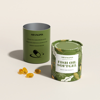 Tube de produit de santé en papier kraft recyclable en gros de capsules molles d'huile de poisson de forme ronde Tubes d'emballage de vitamines