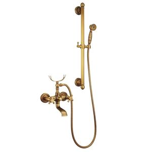 Ensemble de <span class=keywords><strong>douche</strong></span> antique en laiton massif, style européen rétro, mitigeur de <span class=keywords><strong>douche</strong></span> à effet pluie apparent avec construction en laiton - Product Image 6
