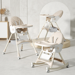Meja Anak Portabel Kursi Makan Lipat Tinggi Dapat Disesuaikan Kursi Makan Bayi 3 in 1 Dengan Roda - Product Image 1