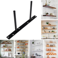 Étagère murale dissimulée à double T invisible pour rangement de supports et armoires, avec système de fixation laminar