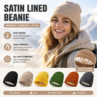 Bonnet tricoté personnalisé avec logo, en satin antistatique, multicolore, doux au toucher, pour l'extérieur, protection des cheveux