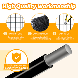 16GA 1.6mm 2"x3"<b>Mesh</b> Black PVC Coated Welded <b>Wire</b> <b>Mesh</b> 3FTX50FT Roll for Animal Fencing Pet Cage - Product Image 5