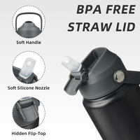 Bouteille d'eau personnalisée gravée au laser, double paroi, pour l'école, le camping, en acier inoxydable, isolée sous vide, sans BPA, gobelet isotherme