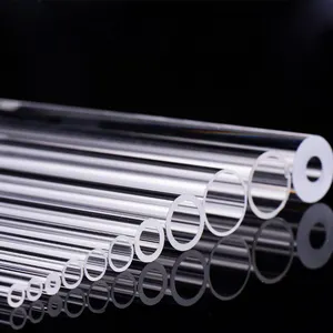 Tubos de cristal transparente pulido de gran diámetro, tubos de cuarzo de alta calidad, venta al por mayor