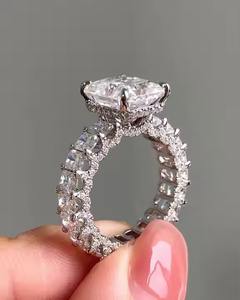 Luxury Custom 925 Silver & 10K-18K Gold Engagement Band Ring Women's Moissanite Fashion Jewelry Gift - Product Image 4