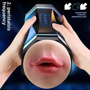 Copa de Masturbación Masculina con Múltiples Frecuencias, Succión y Sujeción, Vibración de Doble Canal Oral y Genital, Juguetes Sexuales para Adultos - Product Image 3