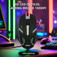 Souris de jeu optique JEDEL M66 ergonomique, filaire USB, éclairage LED 3D, 100 DPI, pour PC, ordinateur portable et ordinateur de bureau – Nouveauté très prisée
