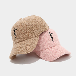 Casquette de baseball pour femme, 6 panneaux, en peluche, 100 % polyester, collection printemps-automne, vente chaude, chapeau thermique tendance et <span class=keywords><strong>chaud</strong></span> - Product Image 3