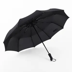 Automatische 10 Knochen Business Regenschirm ein Knopf selbst öffnende Regen und Regen Dual-Use-Männer und Frauen doppelte Verstärkung Großhandel