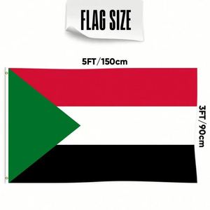 3x5Ft Sudan <b>Flag</b> Polyester With Two Brass Grommets Single Layer Hanging Outdoor and Indoor Deco - Product Image 2
