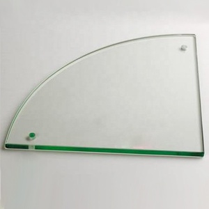 8mm 10mm templado en forma de abanico de esquina de baño estante de vidrio pulido borde - Product Image 2