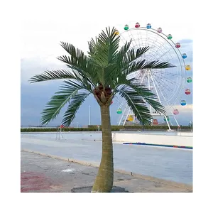 Bahçe malzemeleri fiberglas ahşap plastik açık yapay palmiye ağacı bahçe dekorasyon için