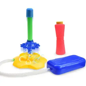 Yeni 2 1 açık yaz oyuncaklar interaktif ebeveyn-çocuk oyun pedalı başlatıcısı köpük hava roket kabarcık makinesi çocuk için oyuncak
