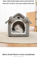 Cama Plegable Moderna para Mascotas, Cueva Cálida de Felpa Suave para Gatos, Perros y Conejos, con Cojín Extraíble, 3 Tamaños, Acogedora para Todas las Estaciones