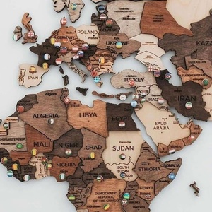 Personalizzato godere della mappa <span class=keywords><strong>del</strong></span> <span class=keywords><strong>mondo</strong></span> colorato mondi parete mappa in legno 3d <span class=keywords><strong>mondo</strong></span> di viaggio Push Pin mappa - Product Image 3