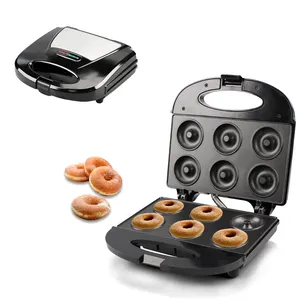 Top Superior Quality Household Egg Waffle Maker 6 Holes Electric Round Mini Donut Maker