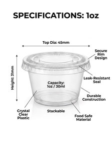 Gobelet soufflé jetable en plastique PP de qualité alimentaire, transparent, personnalisé, 1 oz, FULING - Product Image 1