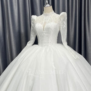 Robe de mariée élégante, robe de mariée ornée de fleurs, Vestidos De Novias, robe de soirée en dentelle à sequins et perles, Nigéria Lscm04 Jancember - Product Image 2