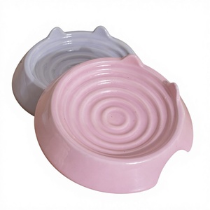 Миска для животных в форме кошачьих ушей с вертикальным узором, для медленного кормления, для консервов и лакомств, оптовая трансграничная продажа - Product Image 1