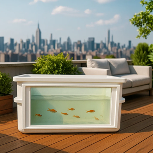 ถังเลี้ยงปลาคาร์ฟ ปลาทอง ไฟเบอร์กลาส FRP สำหรับกลางแจ้ง บ่อเลี้ยงปลาเพาะพันธุ์ สำหรับการเพาะเลี้ยงสัตว์น้ำและกุ้ง - Product Image 2