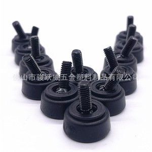 M6 All Black Swing Foot Furniture <b>Leg</b> <b>Adjustable</b> <b>Height</b> <b>Table</b> Chair Support PP Material Easy Installation - Product Image 2