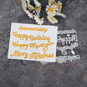 AAGU New Metal Cutting Dies mold Scrapbooking Craft Cutting Die <span class=keywords><strong>buon</strong></span> compleanno capodanno Merry Christmas Letter Craft Dies - Product Image 4