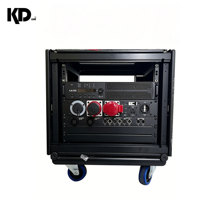ZhiShengAudioEquipment Rack d'amplificateur métallique robuste avec roulettes durables KDU 9U, loquets de sécurité, pour scène, tournées et événements en direct