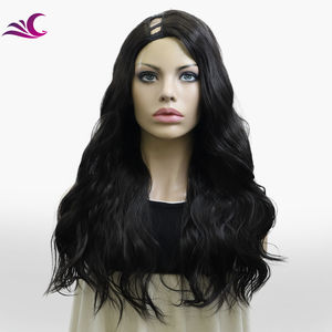 Оптовая продажа длинные прямые черные парики синтетические волосы парики для женщин - Product Image 5