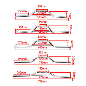Guidon de moto rétro de 22mm pour Cafe Racer <span class=keywords><strong>Tracker</strong></span> <span class=keywords><strong>Scrambler</strong></span> Bobber MT09 NC750X Volant - Product Image 2