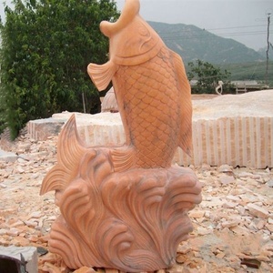Escultura de Pez de Mármol Tallada a Mano para Jardín Exterior, Tallado Elegante para Parque, en Venta - Product Image 6