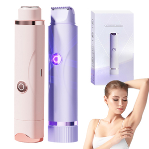 0728 Factory Price Type-c Rechargeable 2-in-1 Lady Shaver Waterproof Low Noise Epilator <b>Round</b>-cornered Hair Removal Device - Product Image 1