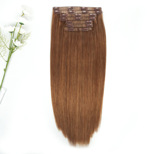 Venta al por mayor Clip en la extensión del pelo 100% Raw <span class=keywords><strong>Russian</strong></span> Human Hair Double Drawn Invisible Seamless Clip Ins Extension - Product Image 4