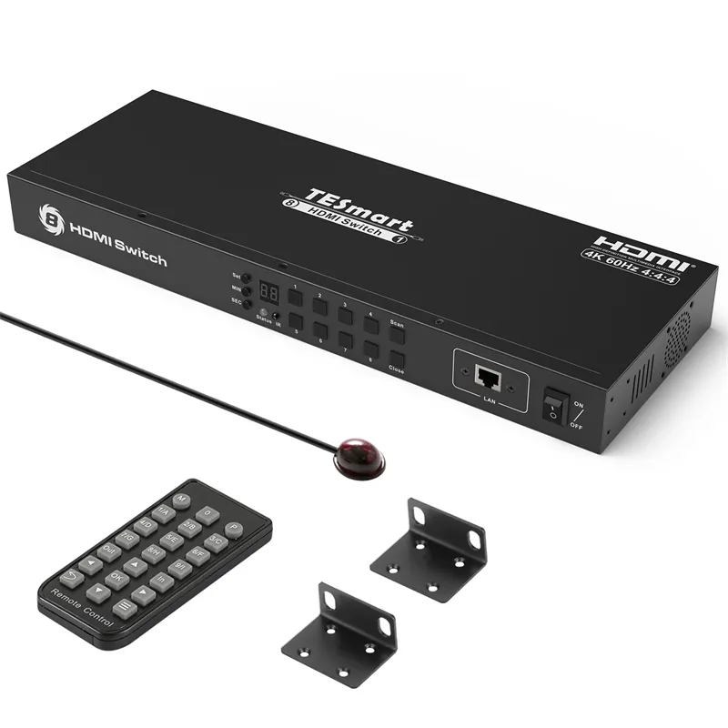 TESmart Video Mixer Switcher HDMI 8x1 Multiviewer Matrix Switch HDCP2.2 4 k60hz HDMI Switch