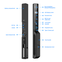 Cerradura Inteligente para Puerta con Reconocimiento Facial y Huella Dactilar TUYA, Bisel Estrecho, Cerradura de Aluminio con Código para Teléfono Celular, Cerradura Automática para Puerta