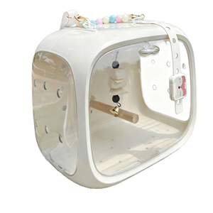 Jaula de Plástico Cuadrada Portátil, Reutilizable y Resistente para Pájaros, Uso en Exteriores, Viajes, Todas las Estaciones, Ideal para Loros, Accesorios para Paseos de Aves - Product Image 1