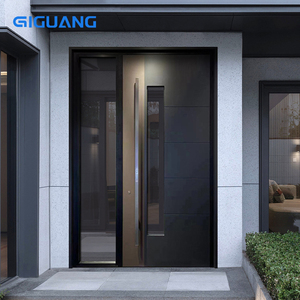 QIGUANG Amérique Style Multilock Villa Entrée Avant Porte En Aluminium Moulé Sécurité De Luxe Noir Sécurité Entrée Pivot Porte pour La Maison - Product Image 3