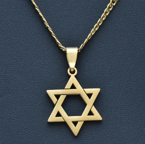 Collana con Stella di David in <span class=keywords><strong>Oro</strong></span>, Gioielli Ebraici per <span class=keywords><strong>Uomo</strong></span>, Regalo per Bar Mitzvah, Ciondolo in Vendita - Product Image 2