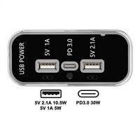 Port de charge USB intégré au véhicule pour conversion de siège de camping-car ou de bus, charge rapide Type-C PD30 + 5V 31A, série UCC-316