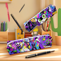 Sac à crayons personnalisé avec impression de personnage d'anime, porte-stylos en cuir durable, prix de gros d'usine
