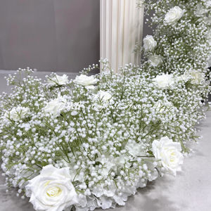 <span class=keywords><strong>DKB</strong></span> โต๊ะวิ่งผ้าคาดโต๊ะงานแต่งงานทำจากผ้าไหมสีขาวสำหรับเด็กปรับแต่งได้จากโรงงาน - Product Image 3