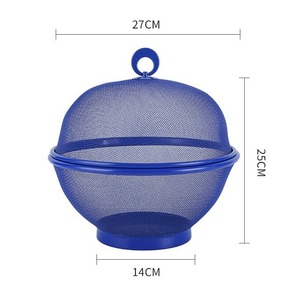 Creative Kitchen Utensils With Lids Fruit Basket Vegetable Washing <b>Draining</b> <b>Rack</b> Round Multifunction White Cover - Product Image 2