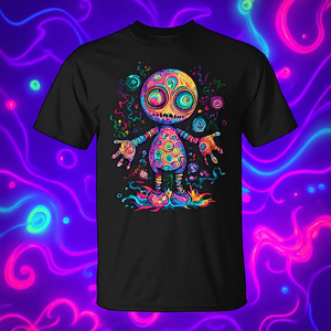 T-shirt unisexe à col rond et manches courtes, motif spirale de poupée Vaudou psychédélique, impression numérique, promotionnel Chine - Product Image 3