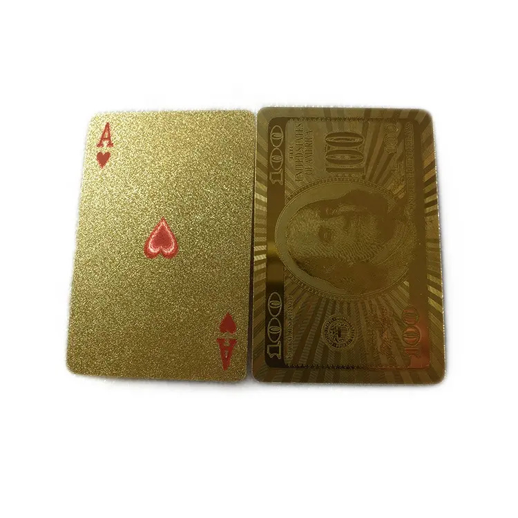 निर्माता मुद्रण उच्च गुणवत्ता ओरेकल 24K पोकर खेल डेक कस्टम सोने पन्नी बजाना कार्ड